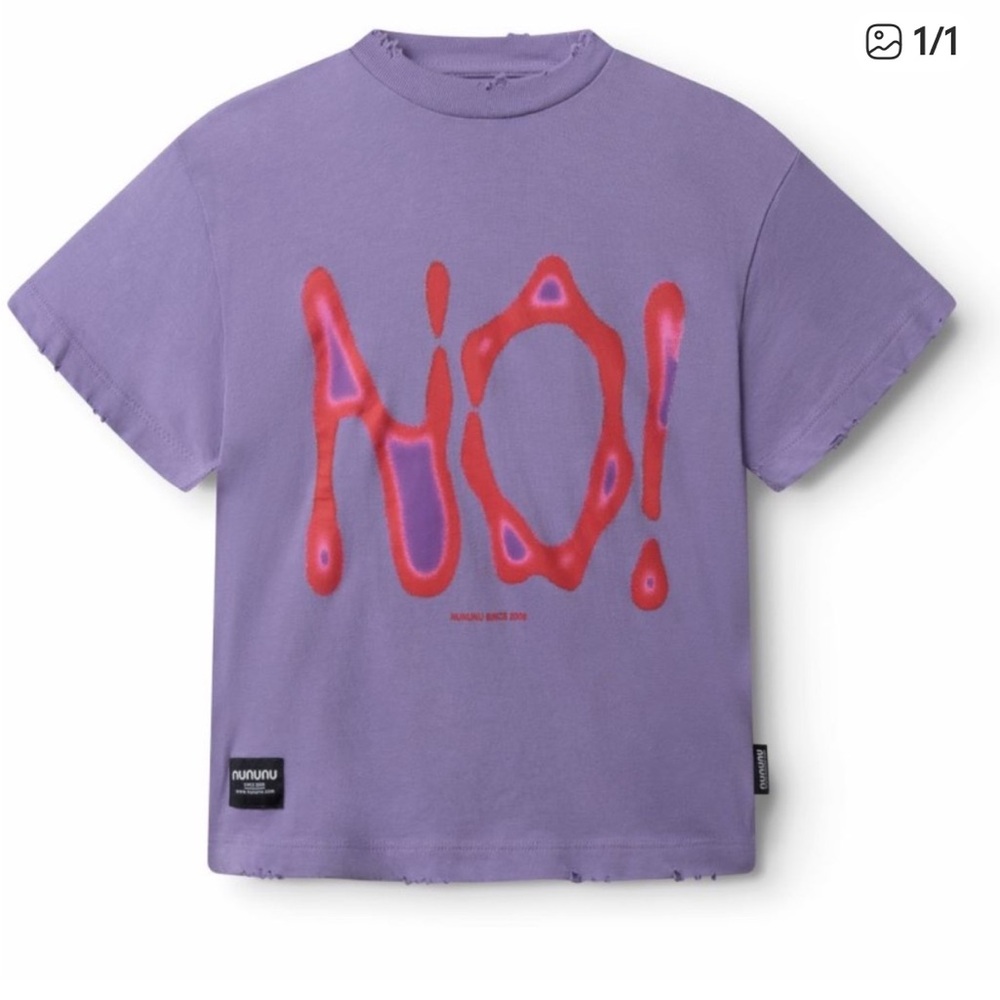 NUNUNU Toddler 2-3 2T 3T graffiti  NO Purple Tee Shirt
